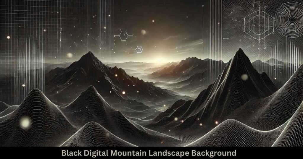 Black Digital Mountain Landscape Background